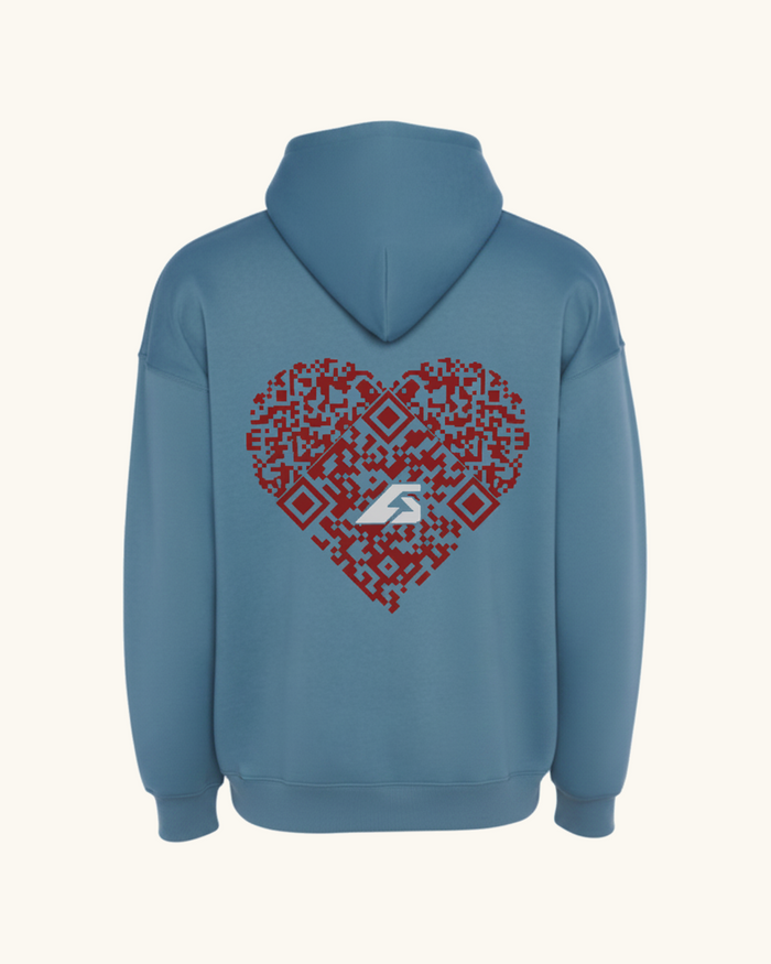 COR Sudadera con QR personalizable, color Azul tormenta