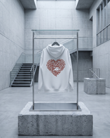 COR x Axiom Studio — sudadera blanco con QR personalizable, detalle de la prenda | Axiom Studio