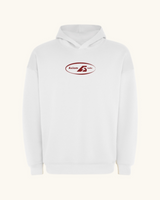 COR x Axiom Studio — sudadera blanco con QR personalizable, vista frontal | Axiom Studio
