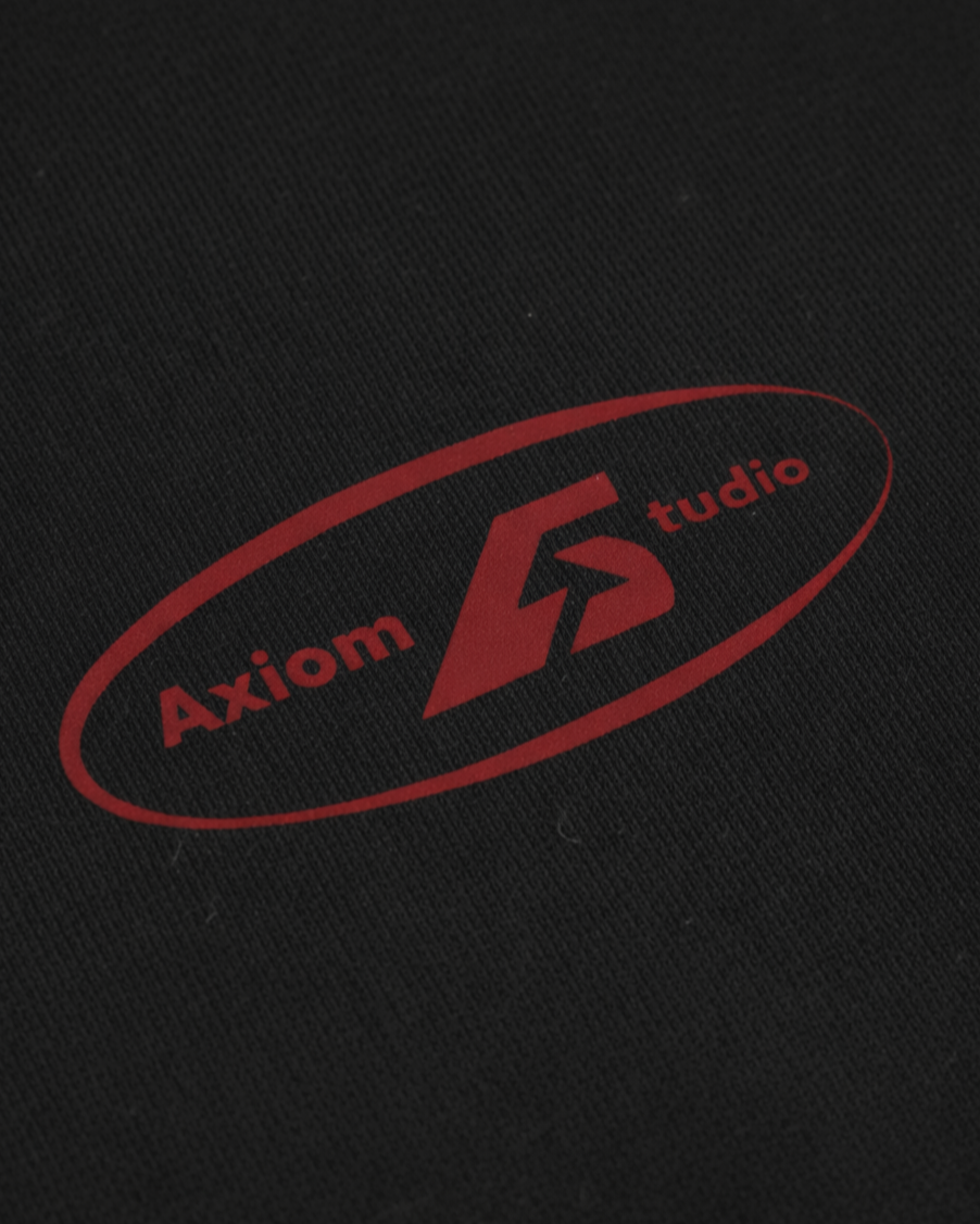 COR x Axiom Studio — sudadera negro con QR personalizable, vista trasera | Axiom Studio