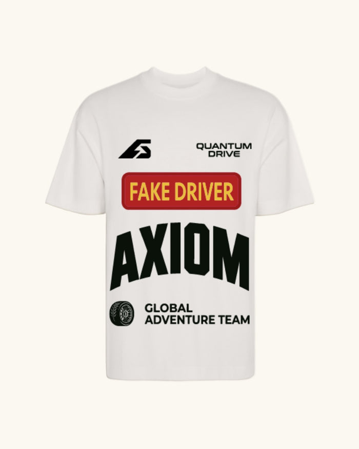 FAKE DRIVER Camiseta estilo motorsport, color Blanco vintage