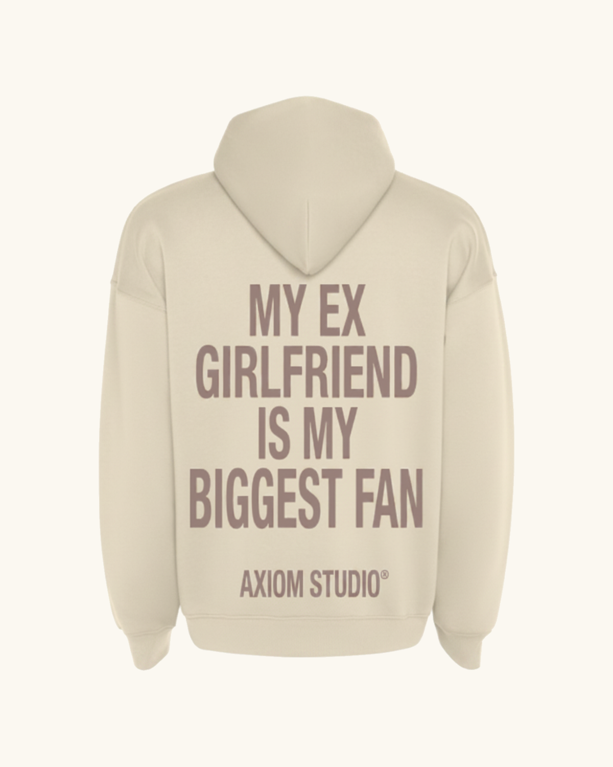EX-GIRLFRIEND — sudadera streetwear «My Biggest Fan» en angora, vista frontal | Axiom Studio