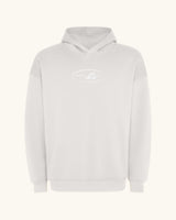 EX-GIRLFRIEND — sudadera streetwear «My Biggest Fan» en blanco vintage, detalle del diseño | Axiom Studio