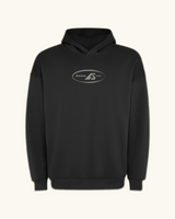 EX-BOYFRIEND — sudadera streetwear «My Biggest Fan» en negro, detalle del diseño | Axiom Studio