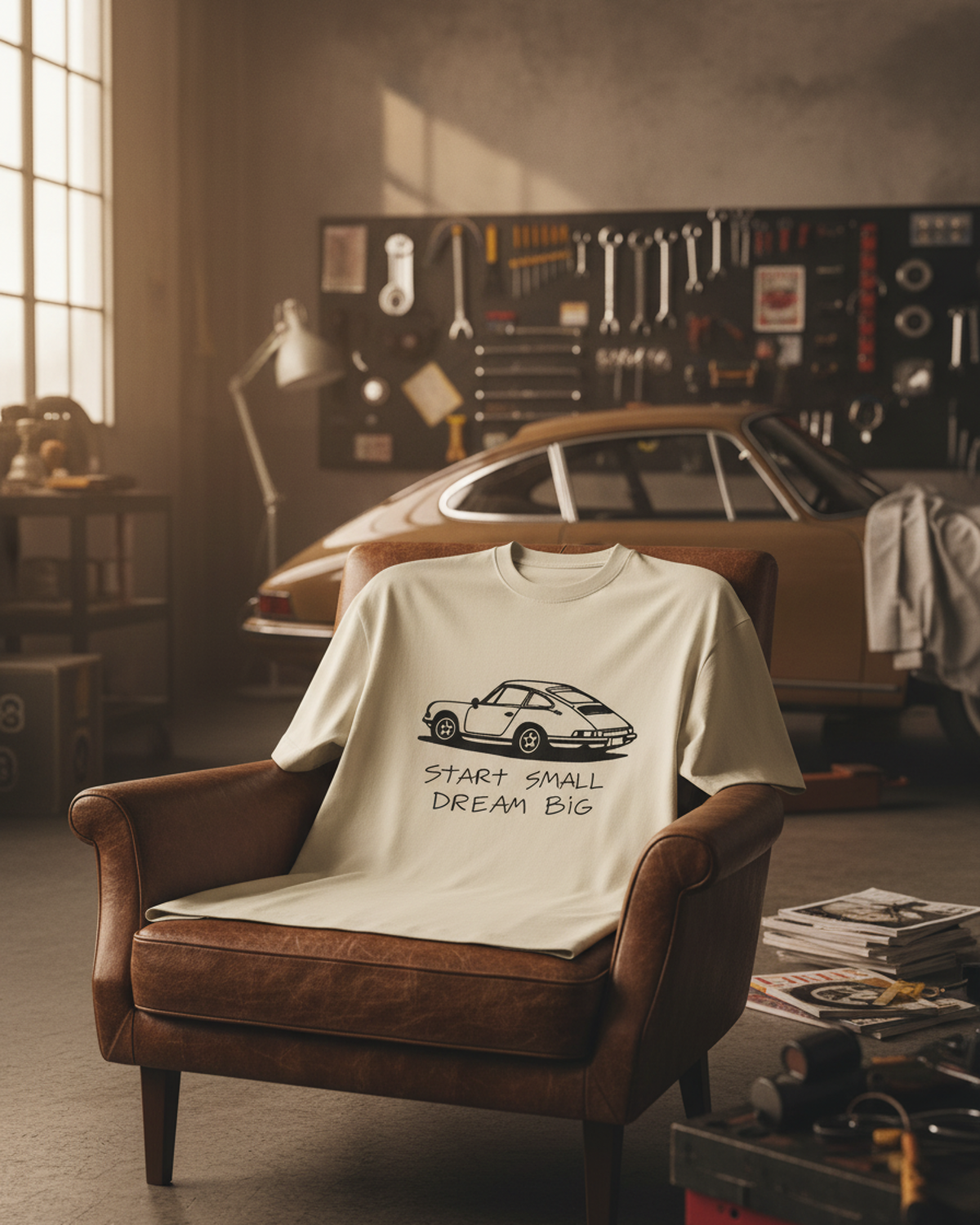 DREAM IT — camiseta arena estilo motorsport, drop edición limitada, detalle de la prenda | Axiom Studio