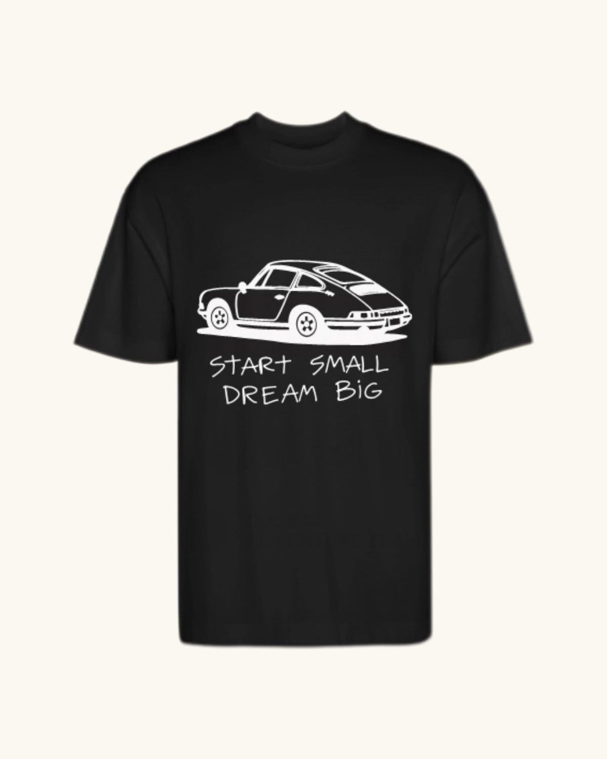 DREAM IT — camiseta negro estilo motorsport, drop edición limitada, vista frontal | Axiom Studio